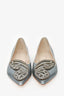 Sophia Webster Grey Metallic Crystal Embellished Butterfly Wings Flats Size 38