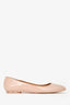 Salvatore Ferragamo Pink Patent Leather Logo Embossed Flats Size 8.5