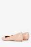 Salvatore Ferragamo Pink Patent Leather Logo Embossed Flats Size 8.5