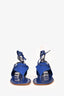 Manolo Blahnik Blue Suede/Leather Lace Up Sandals Size 38