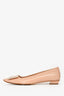 Roger Vivier Beige Patent Leather Buckle Detailed Flats Size 38