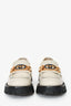 Gucci White Leather GG Chain Embellished Platform Loafers Size 38.5