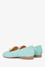 Christian Louboutin Teal Velvet Bead Embellished Slip On Loafers Size 38