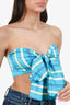 Atoir Blue/Yellow Striped Scarf Top Size X-Small