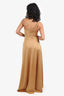 Maygel Coronel Gold One-Shoulder Slit Dress Size O/S