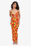 New Arrivals Red/Yellow Rose Pattern Sleeveless Maxi Dress Size 34