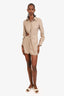Atoir Taupe Side Cut-Out Button Down Mini Dress Size XS