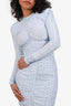 New Arrivals Sky Blue Embellished Ruched Maxi Dress Size 34