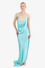 Michael Lo Sordo Blue Silk 'Iced Bias' Maxi Dress Size 6