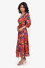 The Kooples Multicolour Silk Floral Wrap Maxi Dress Size1
