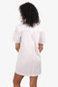 Staud Brown/White Faux Leather Detail Shirt Dress Size XS