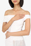 Roland Mouret White Cut-Out Detail Off-Shoulder Midi Dress Estimated Size XXS