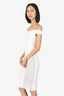Roland Mouret White Cut-Out Detail Off-Shoulder Midi Dress Estimated Size XXS