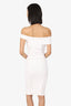 Roland Mouret White Cut-Out Detail Off-Shoulder Midi Dress Estimated Size XXS