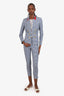 Veronica Beard Blue/White Checkered Blazer + Trouser Set Size 0