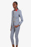 Veronica Beard Blue/White Checkered Blazer + Trouser Set Size 0