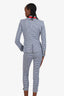 Veronica Beard Blue/White Checkered Blazer + Trouser Set Size 0