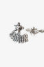 Christian Dior Silver Tone Crystal J'Adior Asymmetrical Bee Earrings