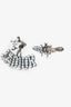 Christian Dior Silver Tone Crystal J'Adior Asymmetrical Bee Earrings