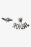 Christian Dior Silver Tone Crystal J'Adior Asymmetrical Bee Earrings
