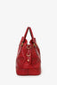 Prada Red Leather Large Top Handle Bag with Strap