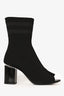 Alexander Wang Black Knit Open Toe Boots Size 39