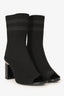 Alexander Wang Black Knit Open Toe Boots Size 39