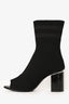Alexander Wang Black Knit Open Toe Boots Size 39