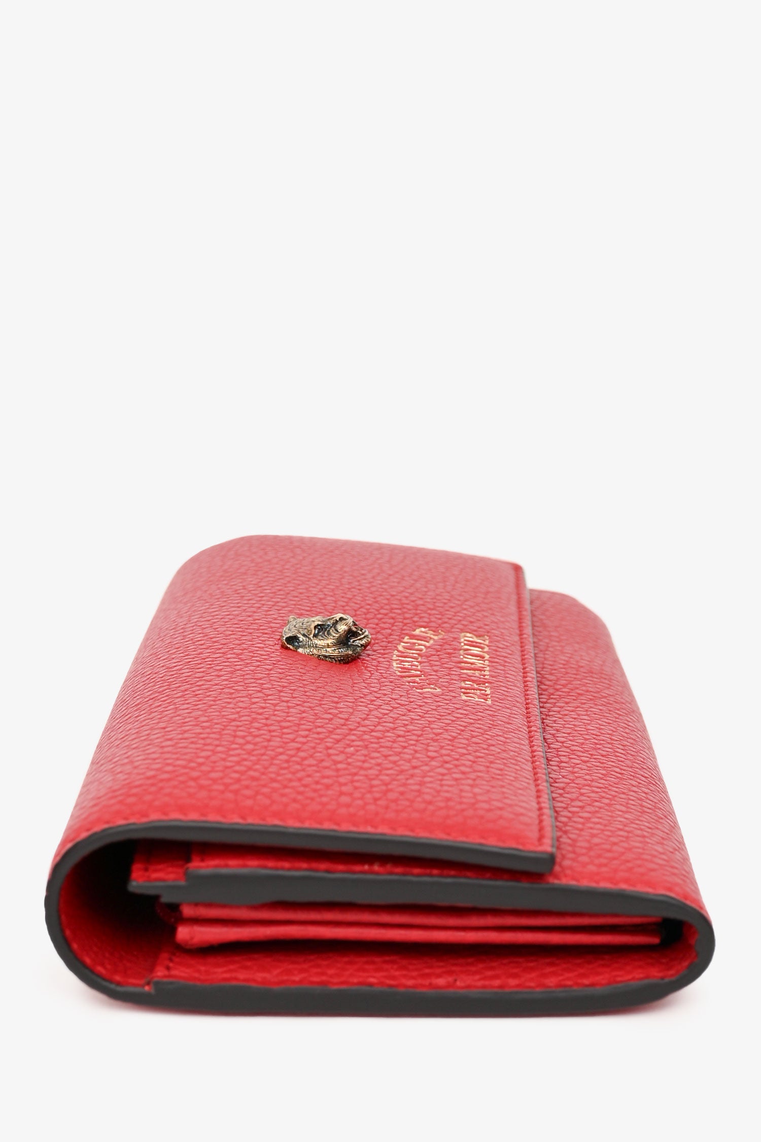 Gucci Red Leather Continental 'L'aveugle Par Amour' Wallet – Mine