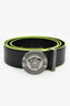 Versace Black/Neon Green Leather Medusa Belt
