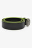 Versace Black/Neon Green Leather Medusa Belt