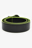Versace Black/Neon Green Leather Medusa Belt