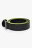 Versace Black/Neon Green Leather Medusa Belt