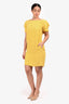 Valentino Yellow Silk Ruffle Short Sleeve Dress Size 42