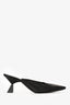 Givenchy Black Leather Square Toe Heeled Mules Size 40