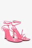 Bottega Veneta Pink Leather Strappy Heels Size 38.5