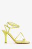 Bottega Veneta Green Leather Strappy Heels Size 38.5