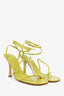 Bottega Veneta Green Leather Strappy Heels Size 38.5
