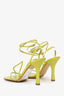 Bottega Veneta Green Leather Strappy Heels Size 38.5