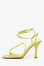 Bottega Veneta Green Leather Strappy Heels Size 38.5