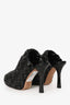 Bottega Veneta Black Leather Intrecciato Square Toe Mules Size 39