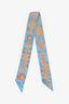 Hermes Blue/Orange Silk Printed Twilly