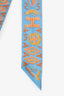 Hermes Blue/Orange Silk Printed Twilly