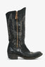 Golden Goose Brown Leather Contrast Stitch 'Wish Star' Cowboy Boots Size 38