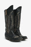 Golden Goose Brown Leather Contrast Stitch 'Wish Star' Cowboy Boots Size 38