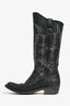 Golden Goose Brown Leather Contrast Stitch 'Wish Star' Cowboy Boots Size 38