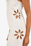 Tach Clothing White Linen Floral Cut Out Mini Dress Size XS