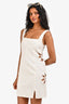 Tach Clothing White Linen Floral Cut Out Mini Dress Size XS