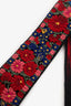 Christian Dior Red/Blue Floral Embroidered Bag Strap