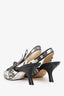 Christian Dior Black/White Fabric J'Adior Slingback Heels Size 36.5